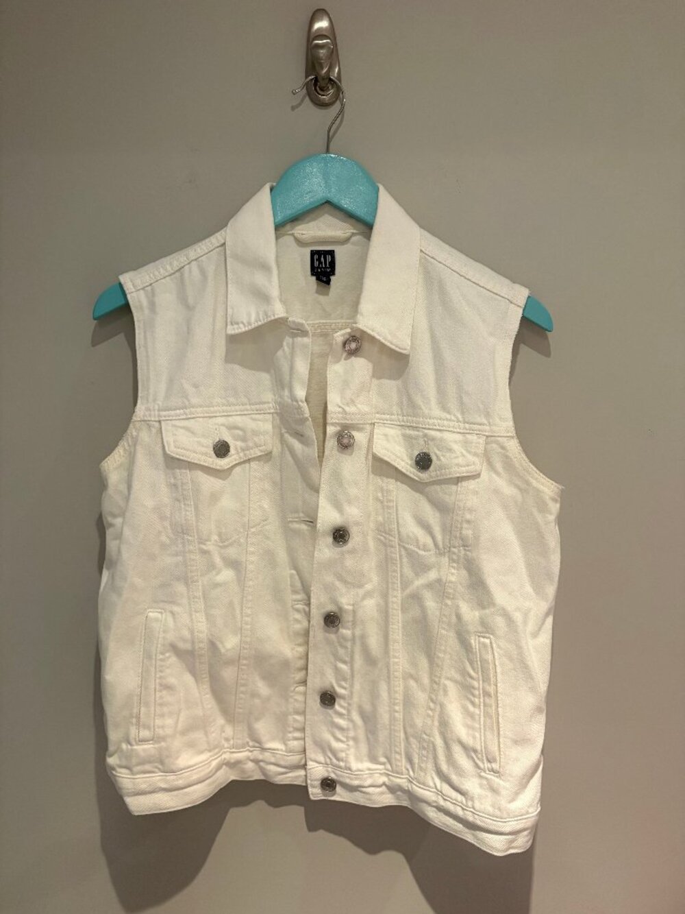 Gap White Denim Vest - Picture 1 of 3